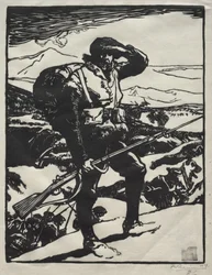 Chasseur Alpin, der die Rheinebene betrachtet