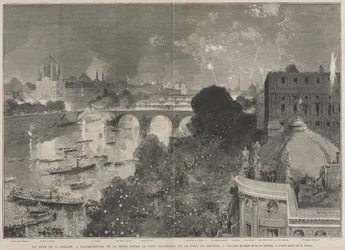 Das Fest des 14. Juli, Beleuchtung des Platzes der Republik (nach H. Scott)