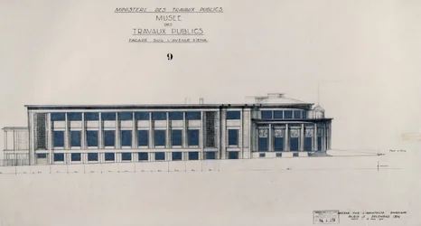 Projekt für das Musée des Travaux Publiques, Fassade, Avenue d