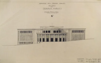 Projekt für das Musée des Travaux Publiques, Fassade, Place d