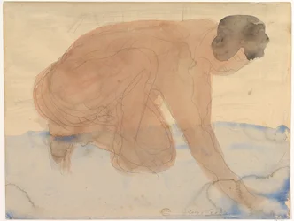 Nackte Figur auf Händen und Knien (Henker)