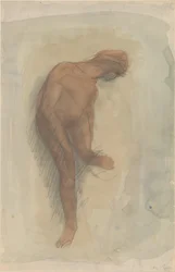 Nackte weibliche Figur, die den linken Fuß hält, 1900-1912