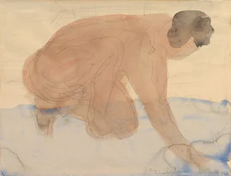 Nackte Figur auf Händen und Knien, 1900-1910