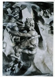 Das Höllentor, Detail mit Ugolino und seinen Söhnen, linke Mitteltafel, um 1887