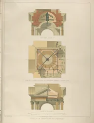 Glockenturm (Detail) aus: Der Bau der Isaakskathedrale, 1845