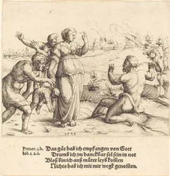 Hiob erfährt von seinen Unglücken, 1549