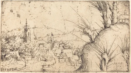 Landschaft mit einer Stadt links, 1549