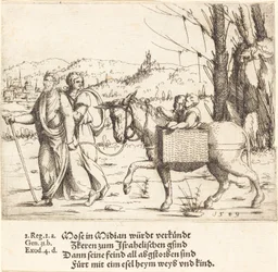 Moses kehrt aus Midian nach Ägypten zurück, 1549