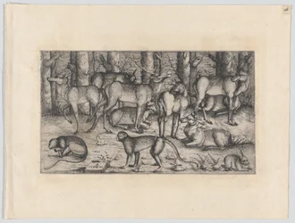 Hirsche im Wald, 1545