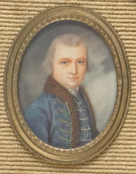 Herrenportait mit blauem Revers