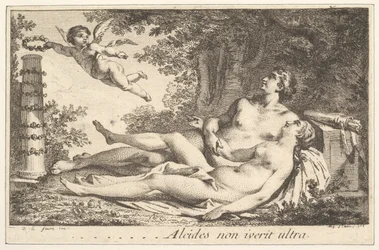 Vignette neben dem Namen von Augustin de St. Aubin, 1762