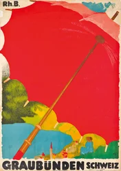 Plakat, das Graubünden, Schweiz bewirbt