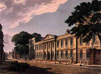Vorderseite des Emmanuel College, Cambridge, aus 