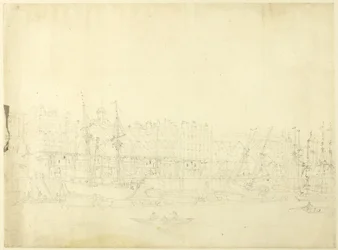 Studie für das Zollhaus, vom Fluss Thames, aus Microcosm of London
