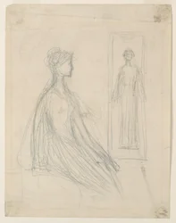 Studien für die Violet Sargent Bronzeplakette im Art Institute of Chicago