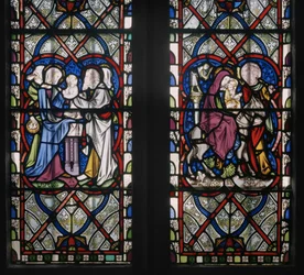 Marienkapellenfenster mit Szenen aus dem Leben der Jungfrau Maria (Detail)