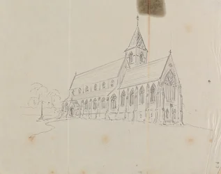 Skizze einer gotischen Kirche