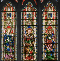 Jungfrau und Christus mit Heiligen, Ostfenster (Detail)