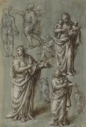 Blatt mit Studien verschiedener Figuren