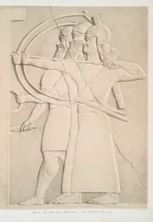 Zwei Bogenschützen und ein Schildträger, 1849