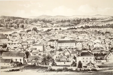 Brisbane, aus Die Geschichte von Australasien von David Blair, McGrady, Thomson und Niven, 1879