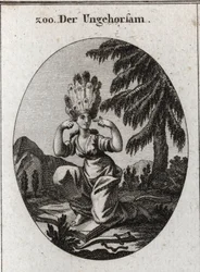 Allegorie des Ungehorsams. Das Buch der Schande kennzeichnet ihre Verachtung für die Gesetze und Gebote, über die sie triumphiert, indem sie Bremse und Joch unter ihren Füßen zerbricht. Sie verschließt ihre Ohren, um keine Zurechtweisungen zu hören. Ihr