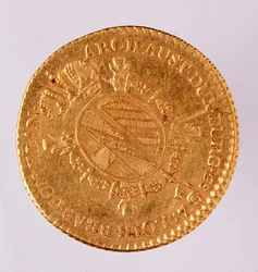 Österreichischer goldener Dublone von Kaiser Joseph II. (1740-1790) 1783, Neapel, Archäologisches Museum