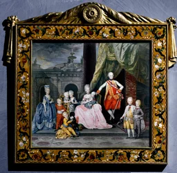 Porträt von Pierre-Leopold von Habsburg-Lothringen mit seiner Familie