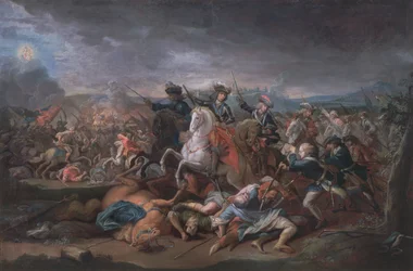 Prinz Eugen von Savoyen (1663-1736) bei der Belagerung von Belgrad, 16. August 1717