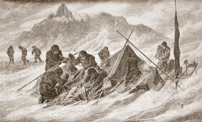 Der Riss vergrößert sich während eines Schneesturms, 1876