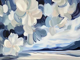 Blaue Blumenlandschaft