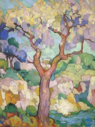 Bunter ausdrucksstarker Baum