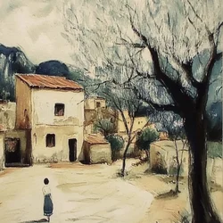 Mediterrane Dorfszene