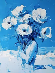 Strukturierte blaue Blumen