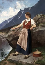Frau am Aussichtspunkt