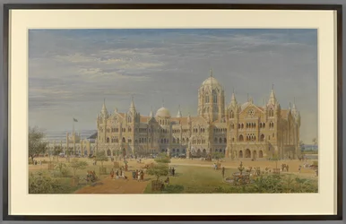 Der Große Indische Halbinselbahn-Terminus und Verwaltungsbüros, Bombay, später als Victoria Railway Terminus bezeichnet