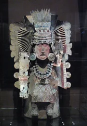 Weihrauchbrenner in Form der Maisgöttin Xilonen, Tlahuac, Spätpostklassische Periode, um 1500