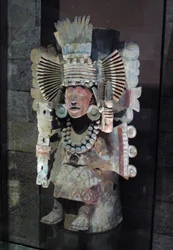 Weihrauchbrenner in Form der Maisgöttin Xilonen, Tlahuac, Spätpostklassische Periode, ca. 1500