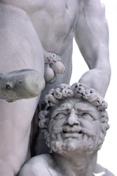Detail der Statue von Herkules und Cacus