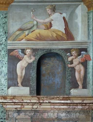 Die Sala delle Prospettive, Saal der Perspektiven, Detail einer Trompe-l