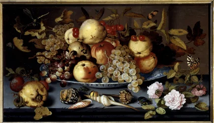 Stillleben mit Früchten, Blumen, Muscheln und Insekten
