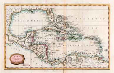 Karte der Westindischen Inseln, 18. Jahrhundert