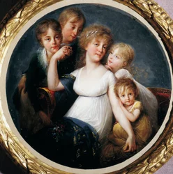Porträt von Anna Pieri Brignole-Sale mit ihren Kindern