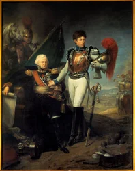Porträt von Jean Lariboisière (1759-1812) und seinem Sohn Honoré in der Schlacht von Moskau