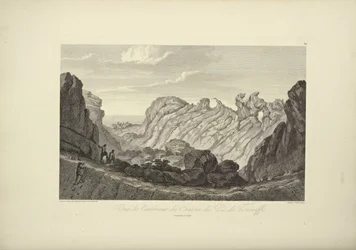 Ansicht des Inneren des Kraters des Pico de Tenerife, gezeichnet von Gmelin, Illustration aus "Vues des Cordillères et Monumens des Peuples Indigènes de l