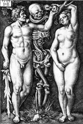 Adam und Eva, graviert von Hans Sebald Beham, 1543
