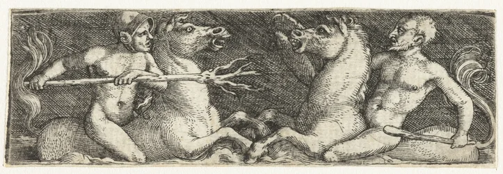 Zwei kämpfende Tritonen