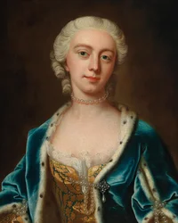 Porträt von Augusta von Sachsen-Gotha 1719-1772, Prinzessin von Wales, Mitte des 18. Jahrhunderts