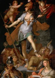 Minerva triumphiert über die Unwissenheit, um 1591