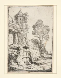 Das Haus in der Nähe des sechseckigen Turms